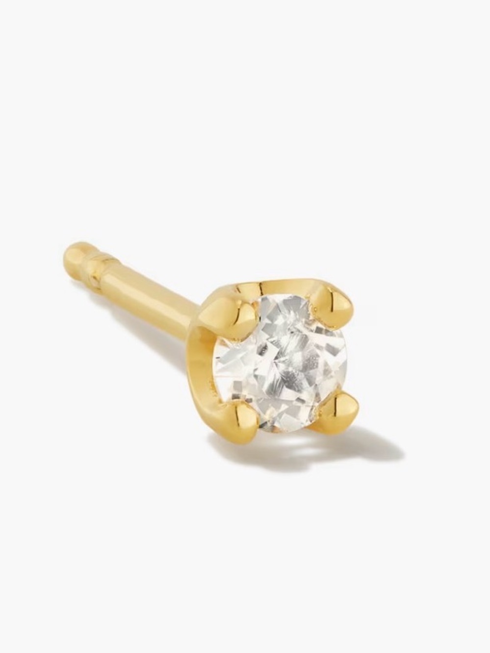 Kendra Scott Mini Topaz 18k Gold Vermeil Single Stud Earring in White Topaz